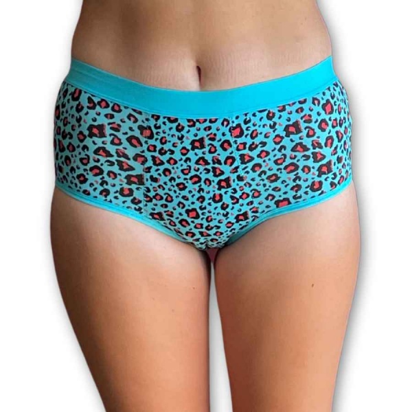 Boybrief Style Mid-rise Leopard Print Period Pants - Organic Cotton